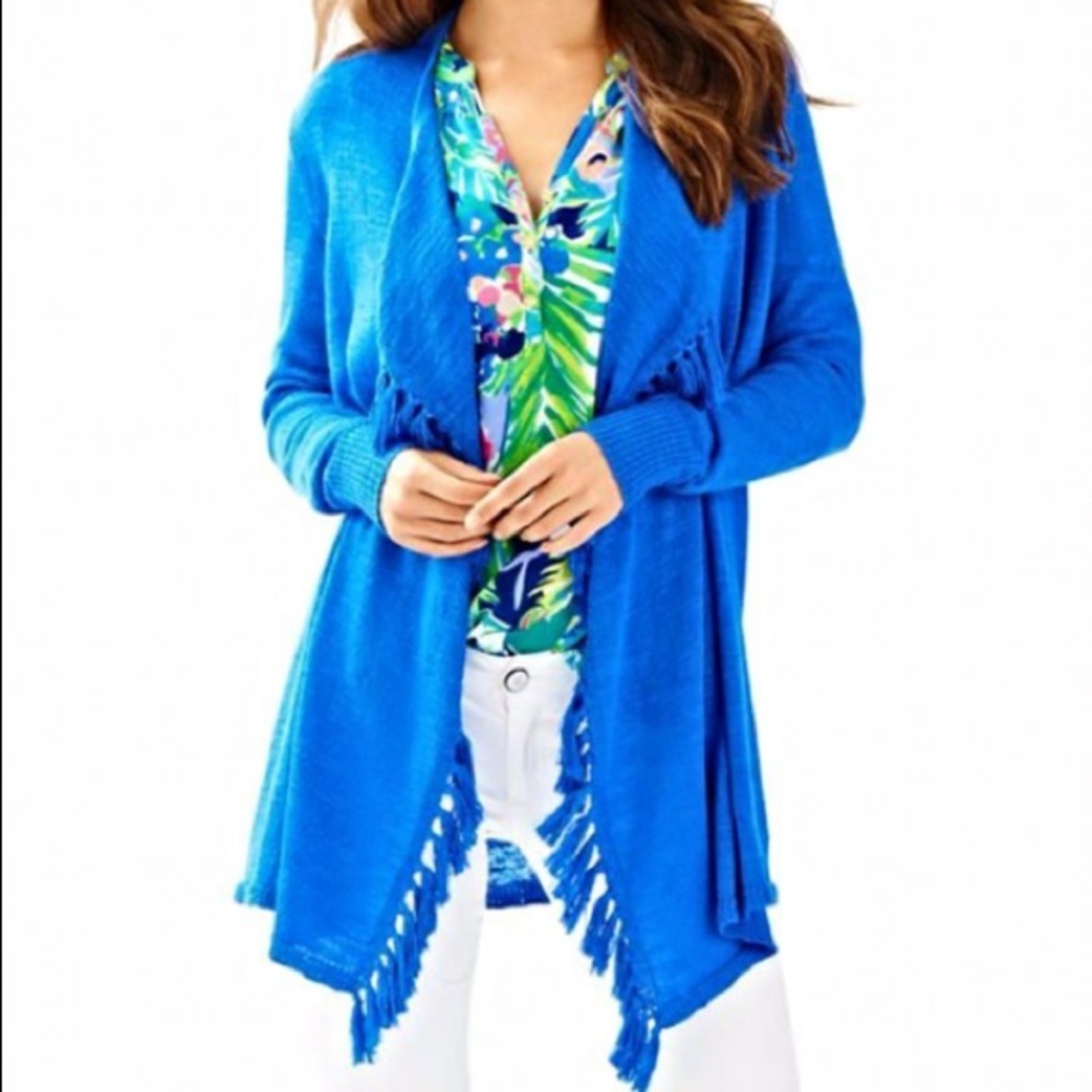 Lilly Pulitzer Lucita Cardigan Lapis Blue - Picture 1 of 6